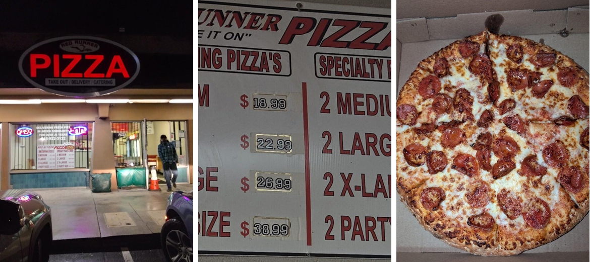 Red Runner Pizza Menu
